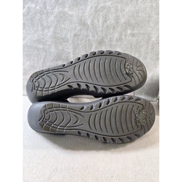 Skechers Memory Foam Navy Blue Wedge Sandals With Stretch Straps & Peep Toe Desi - Picture 6 of 12